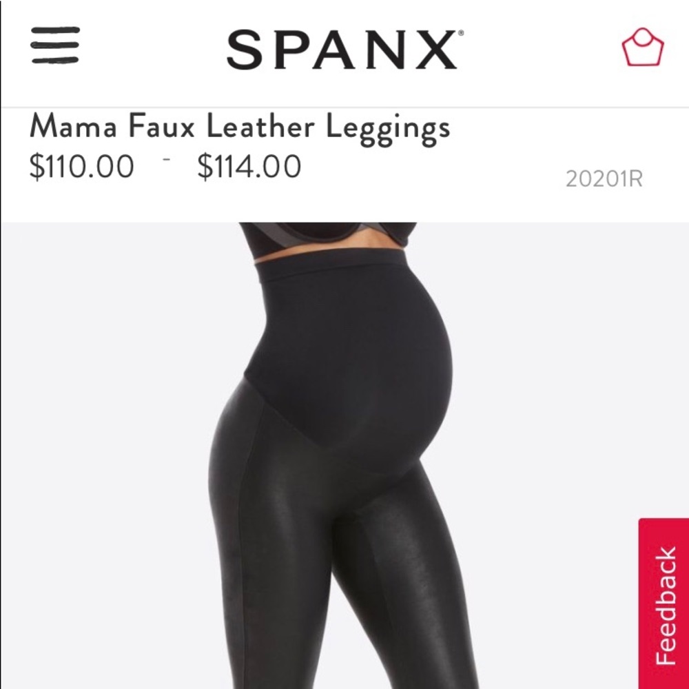 Spanx Mama faux leather maternity leggings size M
